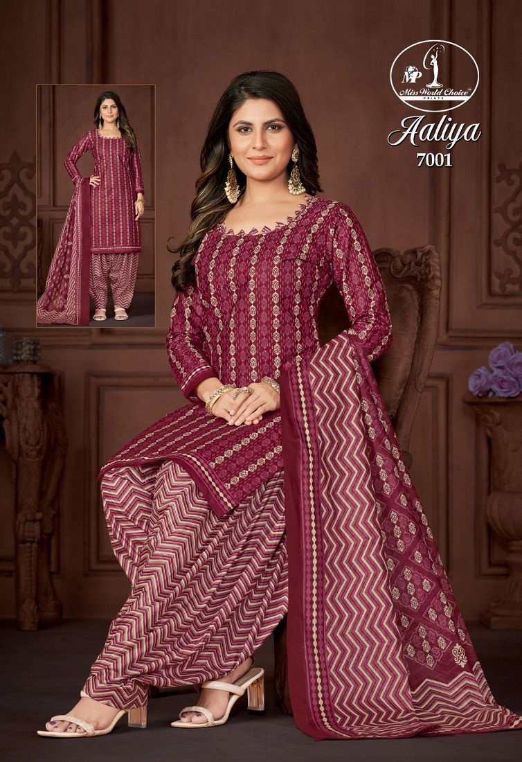 Aaliya Vol 7 By Miss World Printed Cotton Dress Material Wholesale Shop In Surat